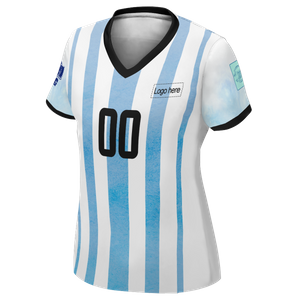 名前の女性のプロ アルゼンチン ワールド カップ カスタム サッカー ジャージー
